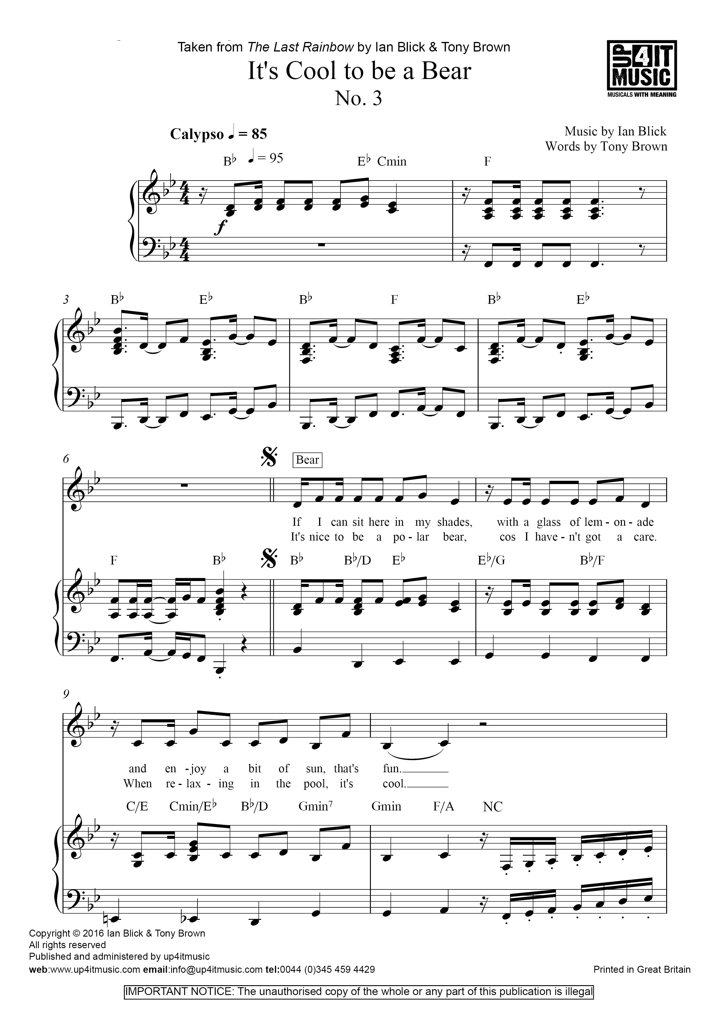 Bully, Bully - Words, Piano Score and MP3. Free Download